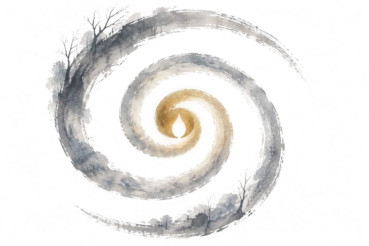 Organiczna spirala sumi-e — artystyczna metafora odkrywania własnych przestrzeni